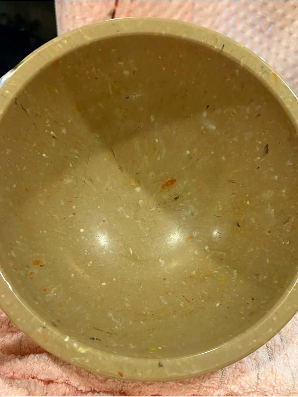 Vintage Texas Ware 118 E Melamine 10” brown Speckled Confetti mixing bowl